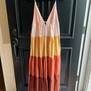 Colourblock Drama Maxi Dress